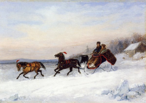 Main Product Photo of Sleigh Scene Painting by Cornelius Krieghoff