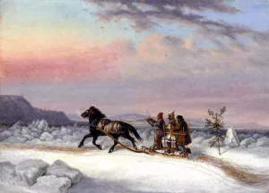 The Winter Crossing from Levis to Quebec by Cornelius Krieghoff - Oil Painting Reproduction