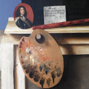 Cut-Out Trompe L'oeil Easel With Fruit Piece by Cornelius Norbertus Gijsbrechts Oil Painting