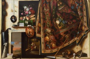 Trompe L'oeil. A Cabinet In The Artist's Studio by Cornelius Norbertus Gijsbrechts Oil Painting