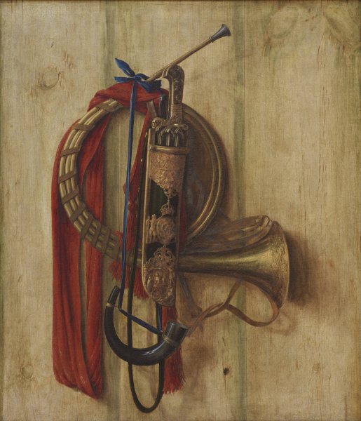 Trompe L'oeil With Christian V's Equipment For Riding To Hounds  by Cornelius Norbertus Gijsbrechts - Hand-Painted Oil Painting Reproduction