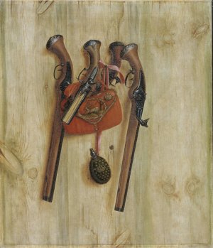 Trompe L'oeil With Pistols Oil painting by Cornelius Norbertus Gijsbrechts