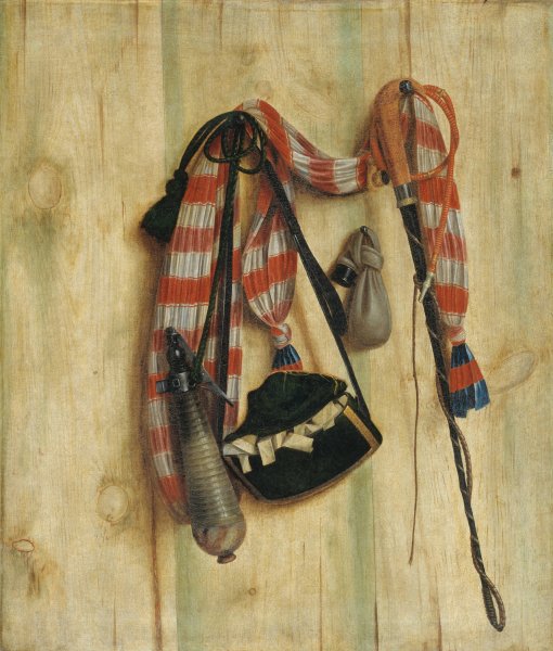 Trompe L'oeil With Riding Whip And Letter Bag  by Cornelius Norbertus Gijsbrechts - Hand-Painted Oil Painting Reproduction