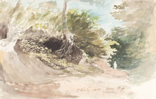A Wooded Lane near Ross  by Cornelius Varley - Hand-Painted Oil Painting Reproduction