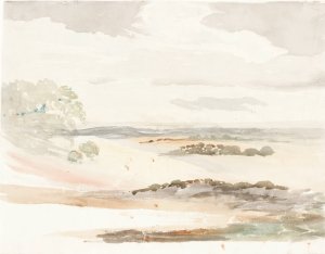 An Extensive View in Shropshire by Cornelius Varley Oil Painting