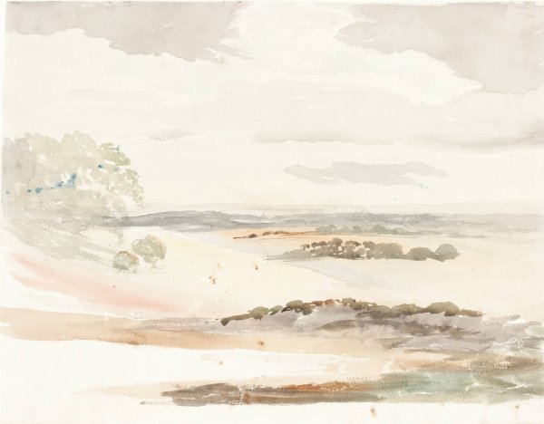 An Extensive View in Shropshire  by Cornelius Varley - Hand-Painted Oil Painting Reproduction