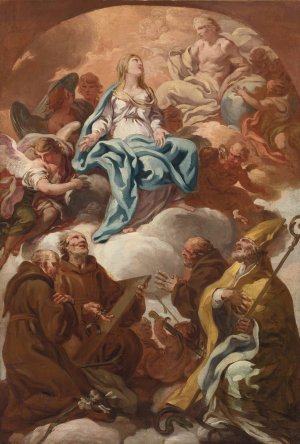 Adoration Of The Virgin by Corrado Giaquinto (Follower) Oil Painting