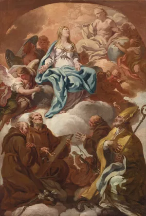 Adoration Of The Virgin Oil painting by Corrado Giaquinto (Follower)