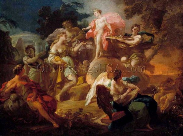 Apollo Awarding the Arts (bozzetto) by Corrado Giaquinto - Hand-Painted Oil Painting Reproduction