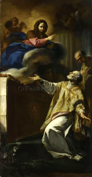 Apparition of the Virgin to St Philippe Neri by Corrado Giaquinto Oil Painting