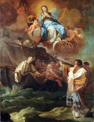 Apparition of the Virgin by Corrado Giaquinto Oil Painting