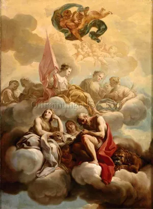 Bozzetto for the Ceiling of San Nicola dei Lorenesi Church in Rome by Corrado Giaquinto Oil Painting