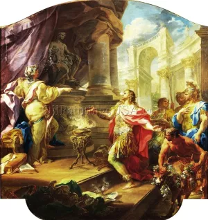 Cycle of the Life of Enea, Aeneas Offers a Sacrifice to Apollo by Corrado Giaquinto - Oil Painting Reproduction