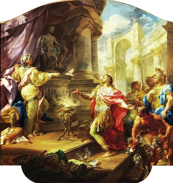 Cycle of the Life of Enea, Aeneas Offers a Sacrifice to Apollo by Corrado Giaquinto - Hand-Painted Oil Painting Reproduction