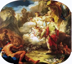 Cycle of the Life of Enea, Venus Giving Weapons to Aeneas by Corrado Giaquinto Oil Painting
