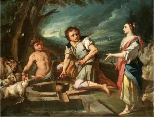 Jacob and Rachel at the Well by Corrado Giaquinto Oil Painting