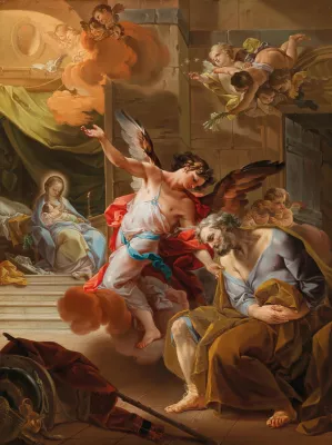 Joseph's Dream by Corrado Giaquinto Oil Painting