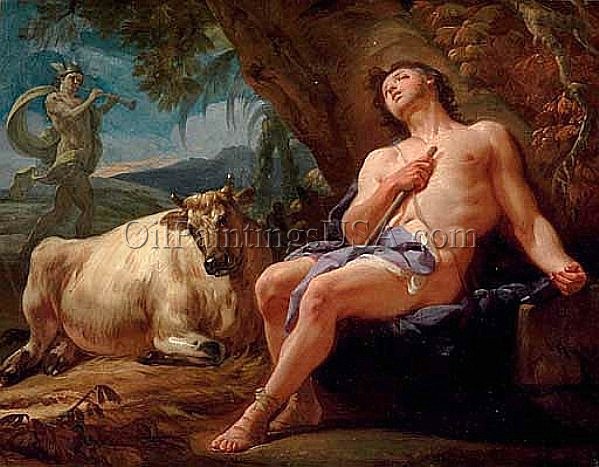 Mercury, Io and Argus by Corrado Giaquinto - Hand-Painted Oil Painting Reproduction