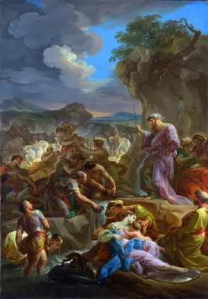 Moses Striking the Rock -Bozzetto by Corrado Giaquinto Oil Painting