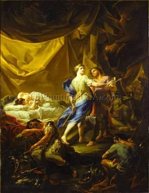 Odysseus and Diomedes in Rhesus's Tent by Corrado Giaquinto - Oil Painting Reproduction