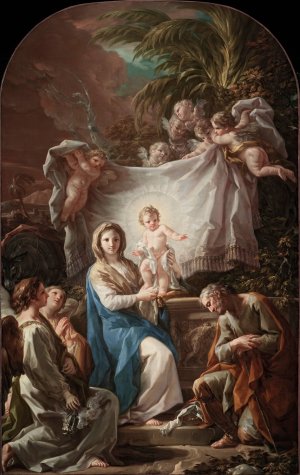 Rest On The Flight Into Egypt by Corrado Giaquinto Oil Painting
