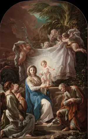 Rest On The Flight Into Egypt by Corrado Giaquinto Oil Painting