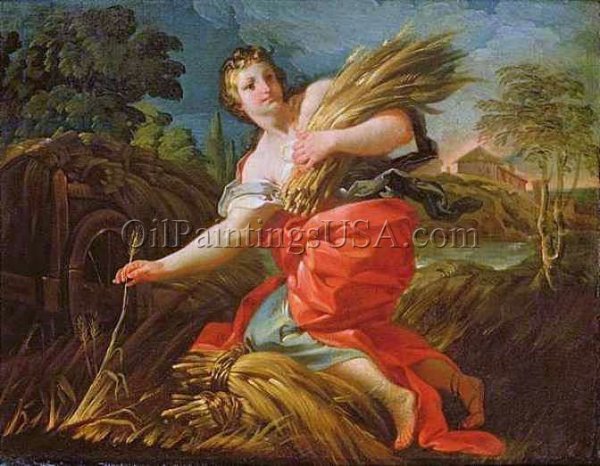 Ruth the Gleaner by Corrado Giaquinto - Hand-Painted Oil Painting Reproduction
