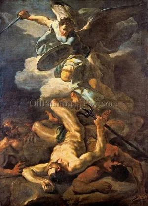 Saint Michael Defeats Satan by Corrado Giaquinto Oil Painting