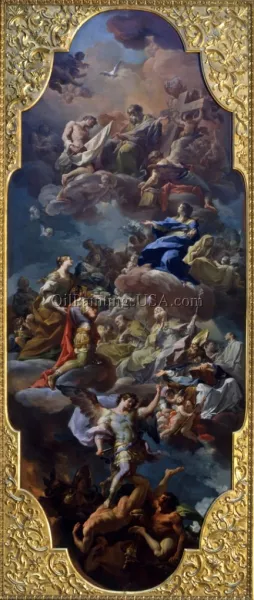 St. Helena and the Emperor Constantine Presented to the Holy Trinity by the Virgin Mary - Bozzetto by Corrado Giaquinto Oil Painting
