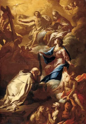 St Simon Stock and the Virgin Interceding for Souls in Pergatory by Corrado Giaquinto Oil Painting