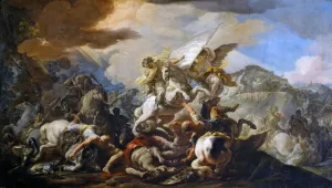 The Battle of Clavijo by Corrado Giaquinto Oil Painting