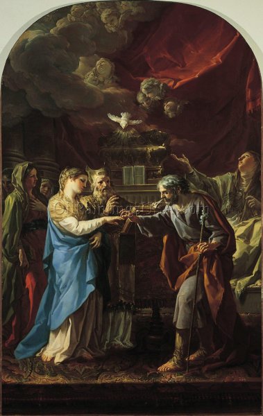 The Marriage of the Virgin by Corrado Giaquinto - Hand-Painted Oil Painting Reproduction
