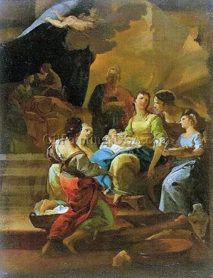 The Nativity of St. John the Baptist - Bozzetto by Corrado Giaquinto Oil Painting