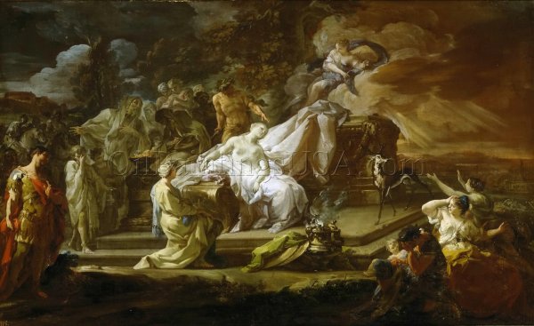 The Sacrifice of Iphigenia by Corrado Giaquinto - Hand-Painted Oil Painting Reproduction