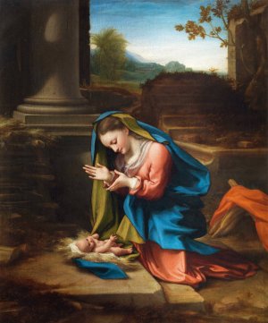 Adoration of the Christ Child by Correggio Oil Painting