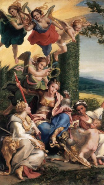 Allegory of Virtues  by Correggio - Hand-Painted Oil Painting Reproduction