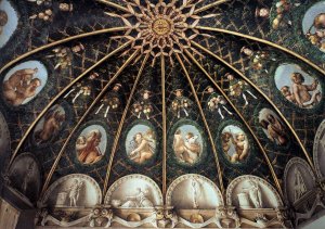 Ceiling Decoration Partial View by Correggio Oil Painting