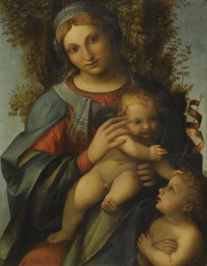Madonna and Child with the Infant Saint John the Baptist by Correggio Oil Painting