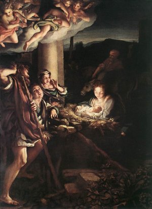 Nativity Holy Night by Correggio Oil Painting