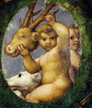 Putto With Hunting Trophy by Correggio Oil Painting