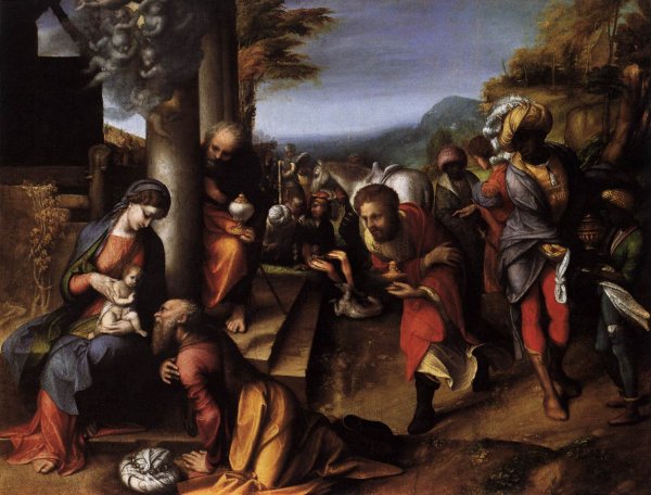 The Adoration of the Magi by Correggio - Hand-Painted Oil Painting Reproduction