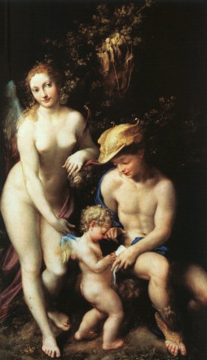 The Education of Cupid by Correggio Oil Painting