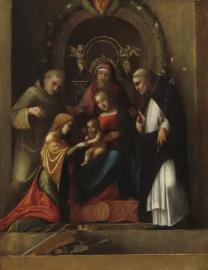 The Mystic Marriage of Saint Catherine by Correggio Oil Painting