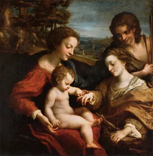 The Mystic Marriage of St Catherine by Correggio - Oil Painting Reproduction