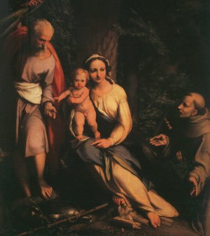 The Rest on the Flight to Egypt with Saint Francis Oil painting by Correggio