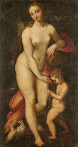 Venus and Cupid by Correggio Oil Painting