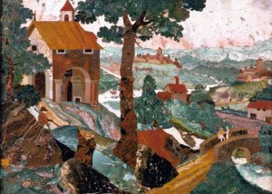 Landscape with a Chapel and a Bridge Oil painting by Cosimo Castrucci