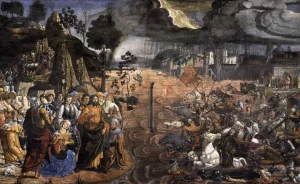 Crossing of the Red Sea Oil painting by Cosimo Rosselli