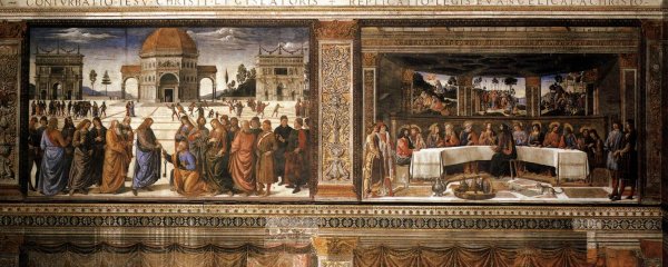 Main Product Photo of Scenes on the Left Wall Painting by Cosimo Rosselli