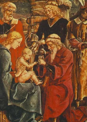 Adoration of the Magi from the Predella of the Roverella Polyptych Oil painting by Cosme Tura